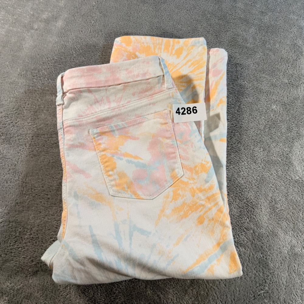 Chico's Capri Pants Women 0.5 Multicolor Tie Dye Perfect Stretch Girlfriend Slim